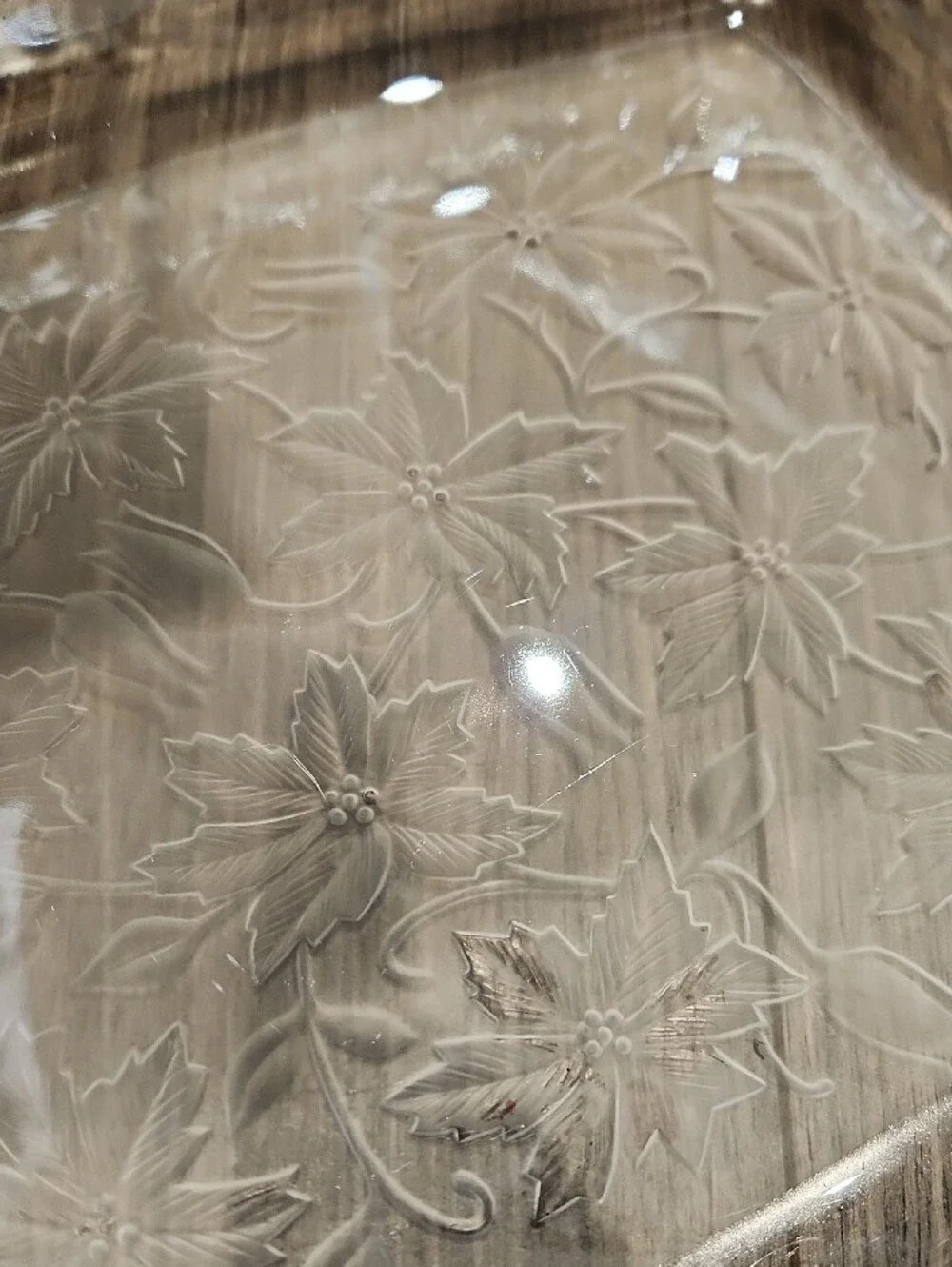 EUC Princess House Clear Fantasia Etched Glass Lg. Casserole Dish
